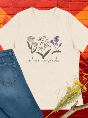 Women's Relaxed T-Shirt | No Rain No Flowers